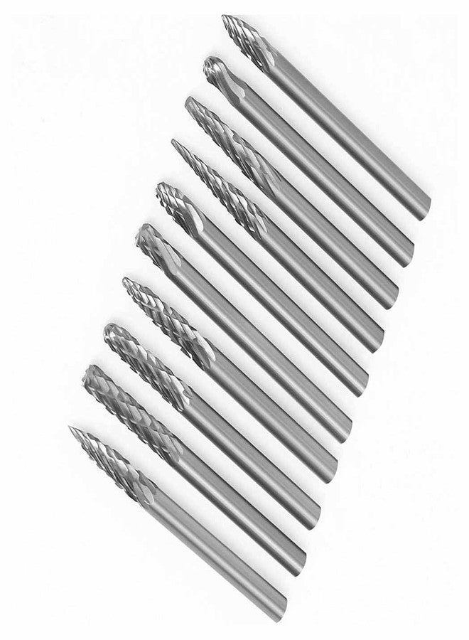 UPTODATETOOLS مجموعة رؤوس حفر من كربيد التنجستن من UPTODATETOOLS، 10 قطع، مقاس 3×3 مم، رؤوس حفر دوارة، قواطع طحن وتفريز ماسية للمعادن، رؤوس حفر، أدوات كاشطة للنقش باستخدام الحاسوب - Image 1